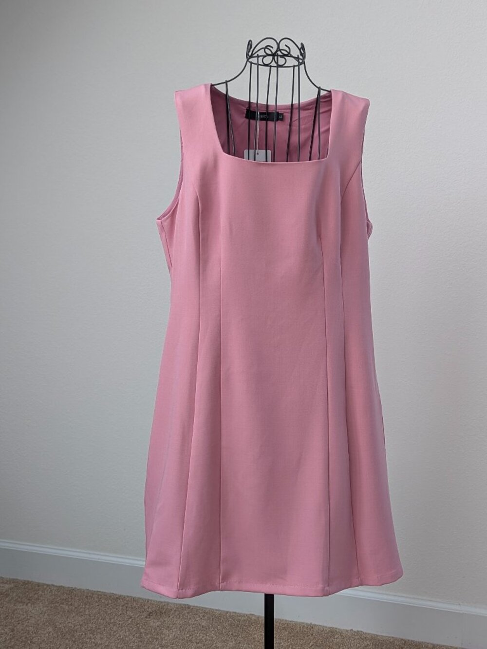 Zesica NWT Pink A-Line Dress Square Neck Sleeveless L